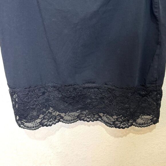 Sundance Size XL Black Lace Trim Cami Tank Top Cotton Spandex - Picture 4 of 6